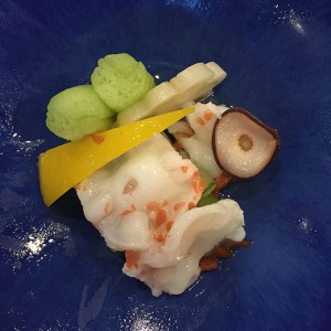 酢物　柳蛸と蓮芋の梅酢